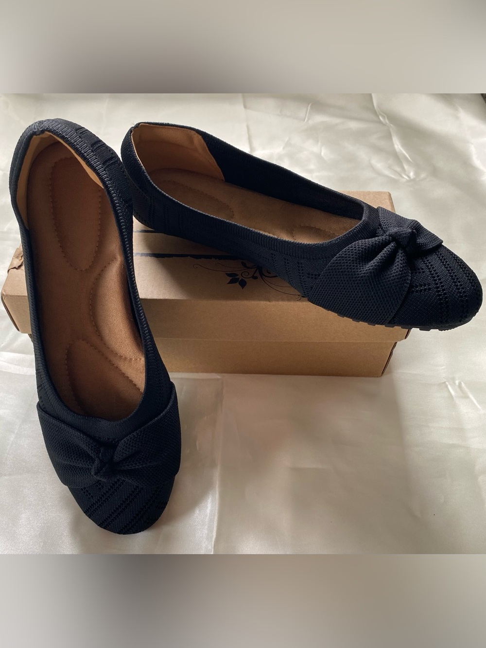 Black Knot Slip on Ballet Flats - NWOT
